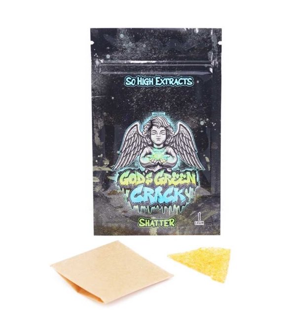 So High Extracts Premium Shatter –  Gods Green Crack – Hybrid