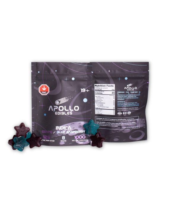 Apollo Edibles – Grape/Blue Raspberry Indica – 1000 mg