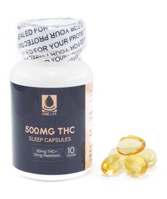 One Life Soft Gel Capsules – Sleep Capsules – 50mg THC (Indica) + 10mg Melatonin