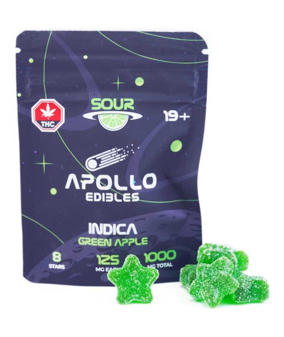 Apollo Edibles – Sour Green Apple – 1000 mg (Indica)