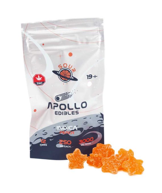 Apollo Edibles – Sour Peach – 3000 mg (Indica)
