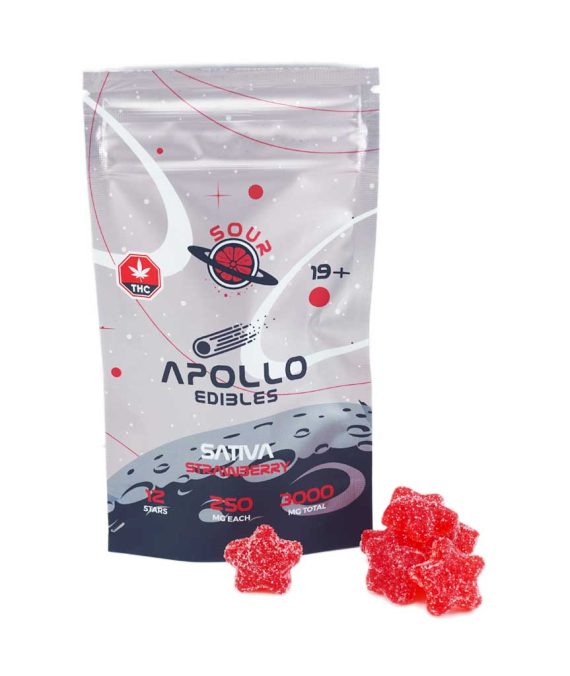 Apollo Edibles – Sour Strawberry – 3000 mg (Sativa)
