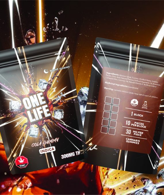 One Life Edibles – Cola Gummy – 300mg THC (Indica)