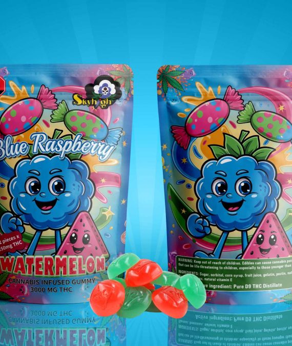 Sky High Edibles – Blue Raspberry + Watermelon 3000MG THC