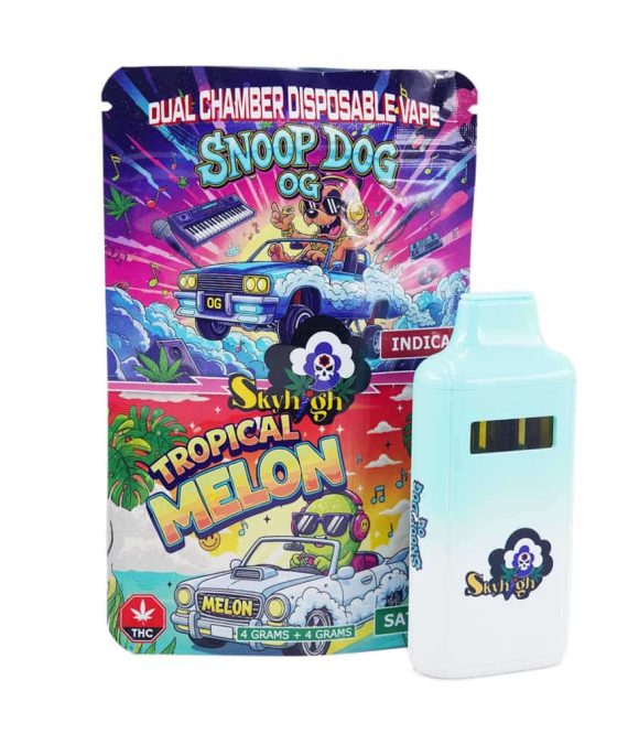 Sky High Extract – Dual Chamber Vape – Snoop Dog OG (Indica) + Tropical Melon (Sativa) – (4 Grams + 4 Grams)